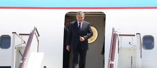 Shavkat Mirziyoyev spuskayetsya s trapa samoleta v Vashingtone Shavkat Mirziyoyev spuskayetsya s trapa samoleta v Vashingtone - Sputnik O‘zbekiston