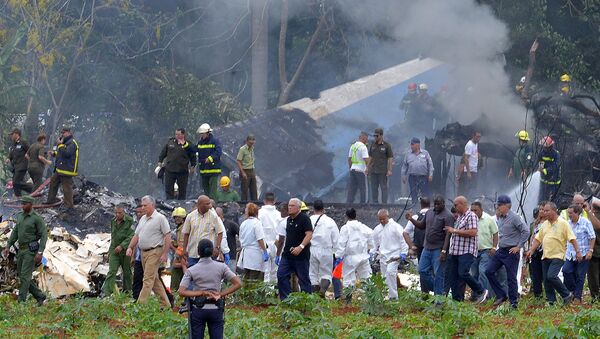 На месте крушения самолета Boeing 737 авиакомпании Cubana de Aviacion, Куба, Гавана 18 мая 2018 года - Sputnik Ўзбекистон