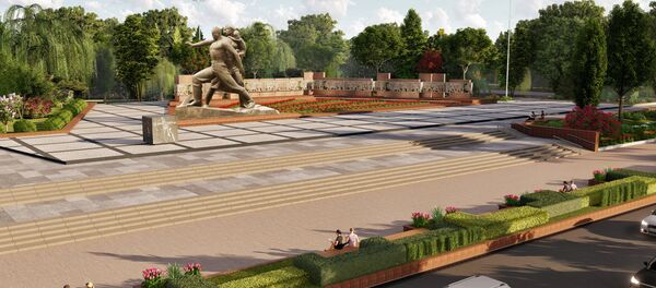 Макет реконструкции мемориального комплекса Мужество Макет реконструкции мемориального комплекса Мужество - Sputnik Узбекистан