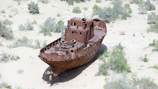 Старый корабль на берегу Аральского моря - Sputnik Ўзбекистон