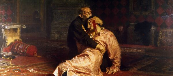 Репродукция картины художника Ильи Репина Иван Грозный и сын его Иван 16 ноября 1581 года. Государственная Третьяковская галерея. Репродукция картины художника Ильи Репина Иван Грозный и сын его Иван 16 ноября 1581 года. Государственная Третьяковская галерея. - Sputnik Ўзбекистон