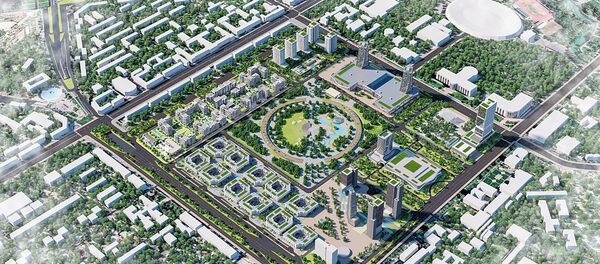 Макет Tashkent City (вид сверху) Макет Tashkent City (вид сверху) - Sputnik Узбекистан
