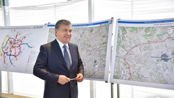 Президент осмотрел строительство развязки в Ташкенте - Sputnik Ўзбекистон