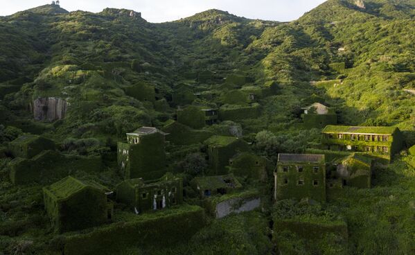 Заросшие зеленью дома в заброшенной деревне Хоутоуван на востоке Китая - Sputnik Узбекистан