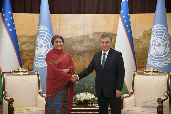 Шавкат Мирзиёев встретился с первым заместителем Генерального секретаря ООН Аминой Мохамед - Sputnik Узбекистан