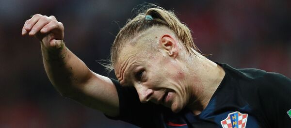 Домагой Вида (Хорватия) в полуфинальном матче чемпионата мира по футболу между сборными Хорватии и Англии. - Sputnik Узбекистан