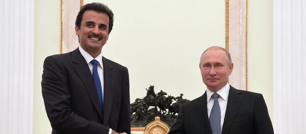 Президент РФ В. Путин встретился с эмиром Катара Т. бен Хамадом Аль Тани - Sputnik Узбекистан