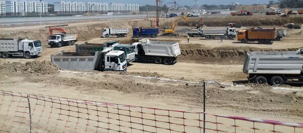 Дорожная техника на месте строительства Tashkent City - Sputnik Узбекистан