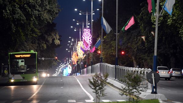 Ночной город в предверии праздника - Sputnik Узбекистан