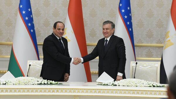 Президент Узбекистана Шавкат Мирзиёев и президент Египта Абдул-Фаттахом ас-Сиси - Sputnik Ўзбекистон