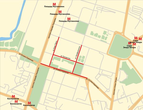 В Ташкенте сегодня вечером перекроют несколько улиц В Ташкенте сегодня вечером перекроют несколько улиц - Sputnik Узбекистан