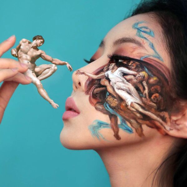 Художника Дейн Юн из Южной Кореи создает картины на лице - Sputnik Узбекистан