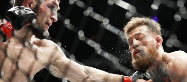 Бой между Хабибом Нурмагомедовым и Конором МакГрегором - Sputnik Узбекистан