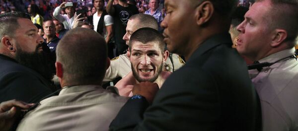 Бой между Хабибом Нурмагомедовым и Конором МакГрегором - Sputnik Узбекистан