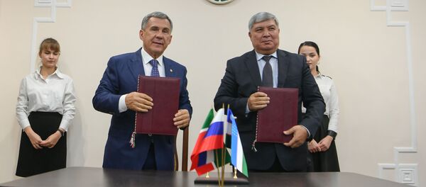 Визит делегации Республики Татарстан во главе с президентом Республики Татарстан Р.Н. Миннихановым в Республику Узбекистан Визит делегации Республики Татарстан во главе с президентом Республики Татарстан Р.Н. Миннихановым в Республику Узбекистан - Sputnik Узбекистан