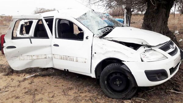 В результате опрокидывания автомобиля на трассе Р-22 Тамбов - Волгоград - Астрахань пострадали 5 человек - Sputnik Узбекистан