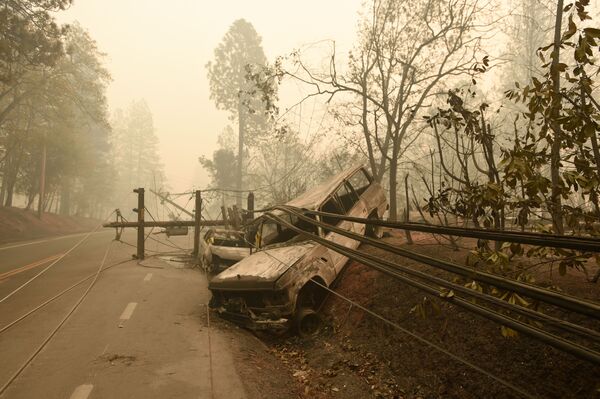 Последствия лесного пожара в калифорнийском городе Парадайс. - Sputnik Узбекистан